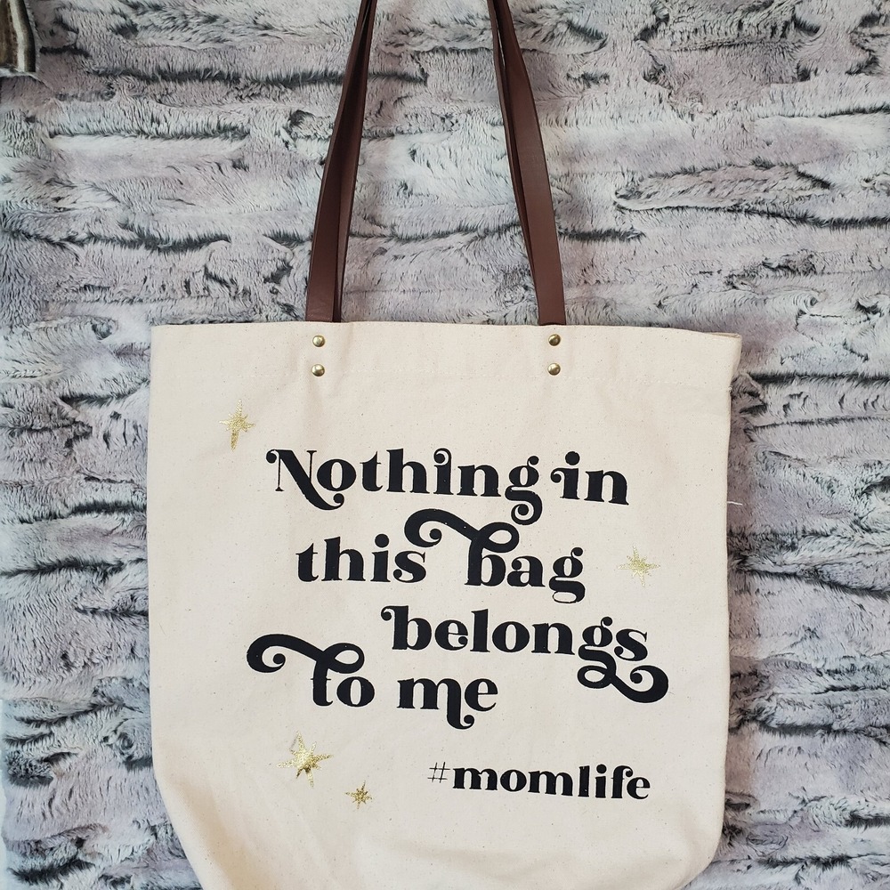 Fun Club 15 x 15 inch Natural Canvas Tote Bag Mother's Day GIFT Idea #momlife